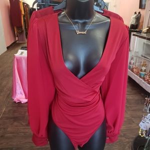 Burgundy bodysuit